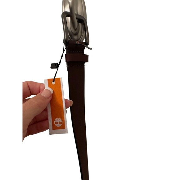 NWT Men's Timberland leather brown belt size 34 - Picture 1 of 4